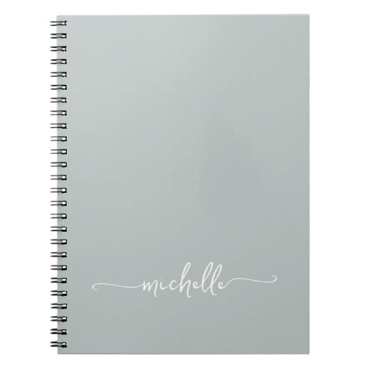 Signatur für die Girly Sage Green Monogram Name Sc Notizblock (Vorderseite)