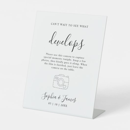 Signatur für Hochzeitsszenario-Foto Sockelschild (Vorderseite)