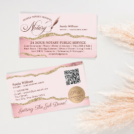 Signatur für mobile Notare und Kredite Agent rosa  Visitenkarte