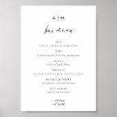 Signatur für Monogramm-Skripte für Hochzeiten-Bar- Poster (Vorne)