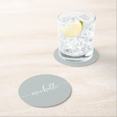 Signatur für Skriptbuchstaben für die grüne Progra Runder Pappuntersetzer (Vor Ort)