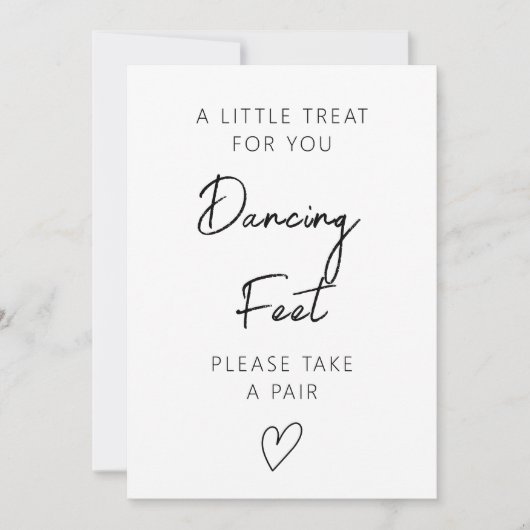 Signatur für Tanzfüße, Hochzeitsschwellen Einladung (Vorderseite)