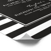 Signatur-Getränke mit schwarzem und weißem Streife Poster (Ecke)