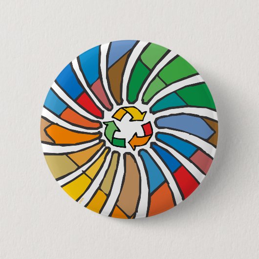 Signatur-Kunst Gerecycelt Button (Vorderseite)