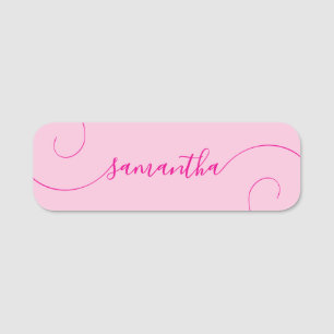 Signatur mit scharfer Rosa Namensschild