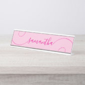 Signatur mit scharfer Rosa Schreibtischnamensplakette (Vorderseite )
