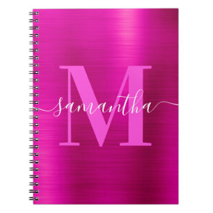Signatur Monogram Hot Pink Shimmer Notizblock