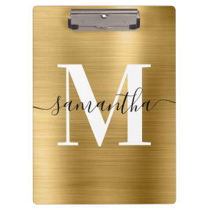 Signatur Monogramm Gold Schimmer Folie Klemmbrett