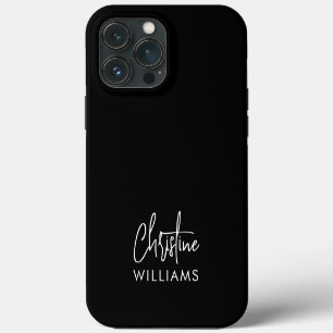 Signatur-Monogramm handgeschriebene Schrift schwar iPhone 13 Pro Max Hülle