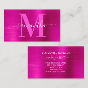 Signatur-Monogramm Hot Pink Schimmer Visitenkarte