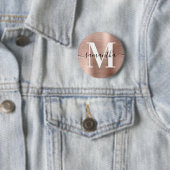 Signatur Monogramm Roségold Schimmerfolie Button (Beispiel)