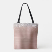Signatur-Monogramm Silber-Glitter Rosen-Gold-Folie Tasche (Rückseite)