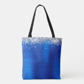 Signatur-Monogramm Silber-Glitter Royalblau-Folie Tasche (Rückseite)