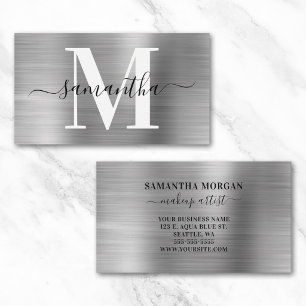Signatur Monogramm Silber Schimmer Visitenkarte