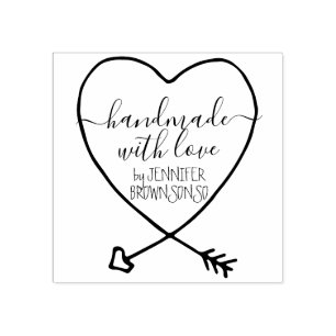 Signatur Pfeil Handgefertigt mit Liebe Geschäft Gummistempel