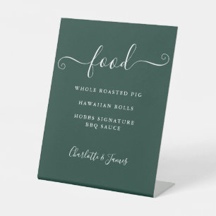 Signatur-Schrift Emerald Green Speisekarte Sockelschild