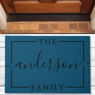 Signatur-Schrift personalisierter Navy-Familiennam Fußmatte