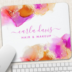 Signatur Schrift Pink Orange Alcohol Tinte Mousepad