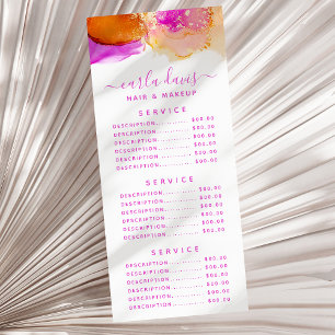 Signatur Schrift Pink Orange Alcohol Tinte Werbekarte