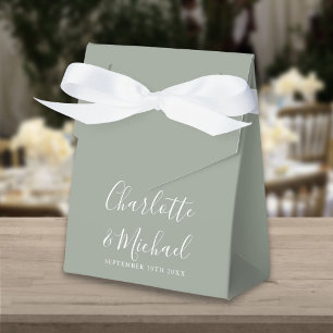 Signatur Schrift Sagegrün Elegante Hochzeit Geschenkschachtel