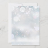 Signatur-Schrift-Schneeflocken Winterhochzeit Einladung (Rückseite)