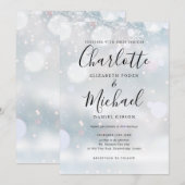 Signatur-Schrift-Schneeflocken Winterhochzeit Einladung (Vorne/Hinten)