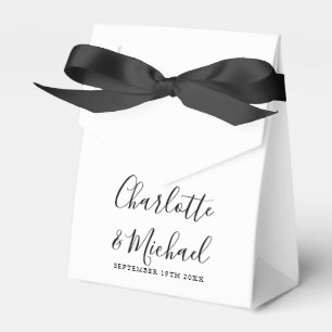 Signatur-Schrift Schwarz-Weiß-Elegante Hochzeit Geschenkschachtel