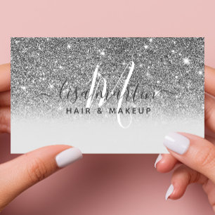 Signatur-Schrift Silber-Glitter Moderne Weibliche Visitenkarte