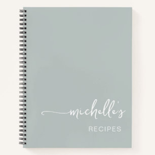 Signatur-Script-Kochbuch Sage Green Rezept Notizblock
