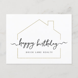 Signatur-Skript Alles Gute zum Geburtstag Immobili Postkarte