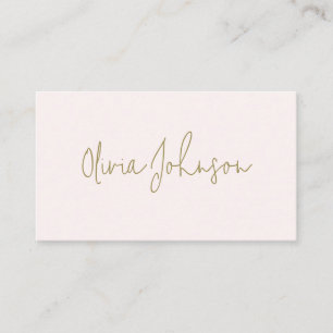 Signatur-Skript Moderne Gold Pink Business Card Visitenkarte