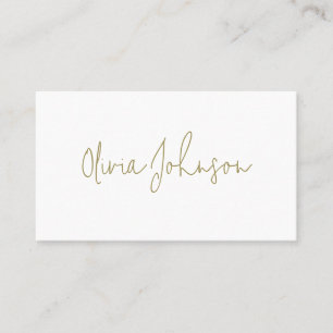 Signatur-Skript Moderne Gold White Business Card Visitenkarte