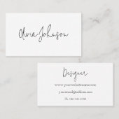 Signatur-Skript Moderne Schwarz-weiße Visitenkarte (Vorne/Hinten)