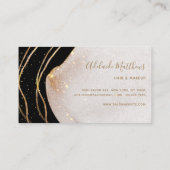 Signatur-Skript Schwarz und Gold Agate Visitenkarte (Rückseite)