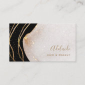 Signatur-Skript Schwarz und Gold Agate Visitenkarte (Vorderseite)