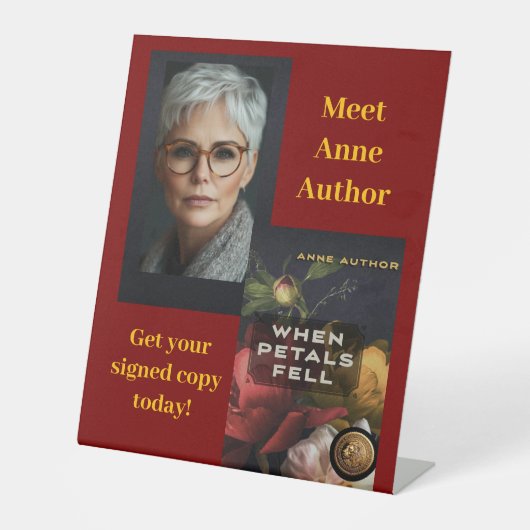 Signatur und Foto für Author-Event-Tabellen Sockelschild (Vorderseite)