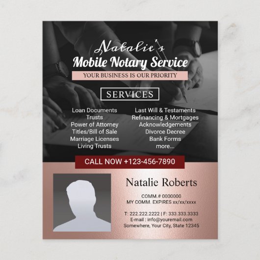 Signatur von Agent-Fotos für Notar-Mobilfunk Flyer (Vorne)