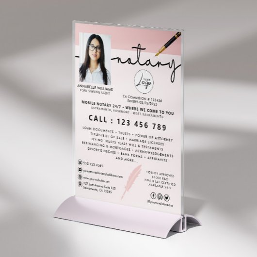 Signatur von Agent-Fotos für Notare Flyer