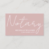Signatur von Agent-Script-Logos für Notare Rosa Visitenkarte (Vorderseite)