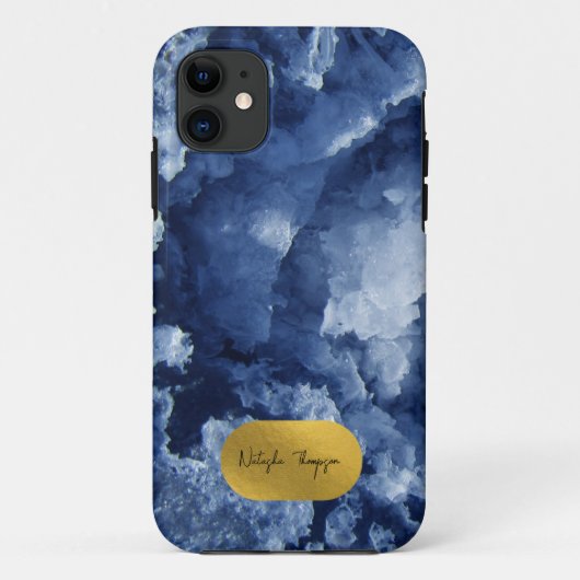 Signatur von Blue Gold Foil Sea Crystals Case-Mate iPhone Hülle (Rückseite)
