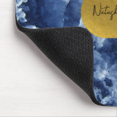 Signatur von Blue Gold Foil Sea Crystals Mousepad (Ecke)