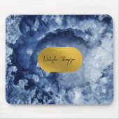 Signatur von Blue Gold Foil Sea Crystals Mousepad (Vorne)