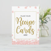 Signatur von Brautparty-Rezeptionskarten | Rosa un Einladung (Stehend Vorderseite)