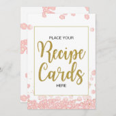 Signatur von Brautparty-Rezeptionskarten | Rosa un Einladung (Vorne/Hinten)