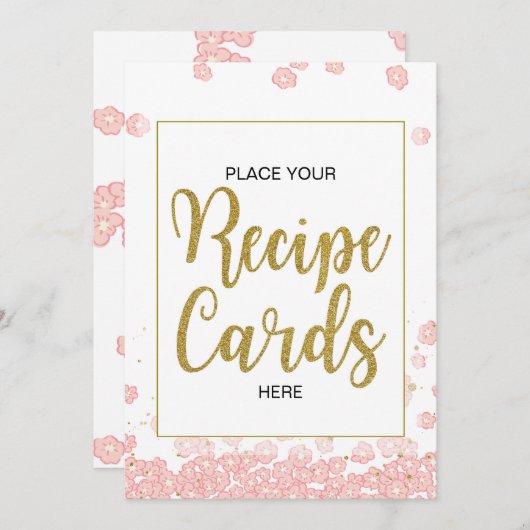 Signatur von Brautparty-Rezeptionskarten | Rosa un Einladung (Vorne/Hinten)