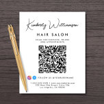 Signatur von Firmennamen Script QR Code Flyer<br><div class="desc">Chic Custom Marketing Flyer für Ihr Unternehmen mit Ihrem Namen in einem stilvollen Signatur-Skript und Geschäftstyp unten in einfachem modernen Typografie. Geben Sie Ihre Website-Adresse ein, um einen QR-Code zu erstellen, den Kunden und Kunden nach einer Liste Ihrer Produkte, Dienstleistungen, Stunden usw. suchen können. Fügen Sie Ihre instagram und facebook...</div>