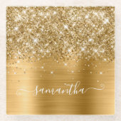 Signatur von Glitzer und Foil Girly Glasuntersetzer (Vorderseite)
