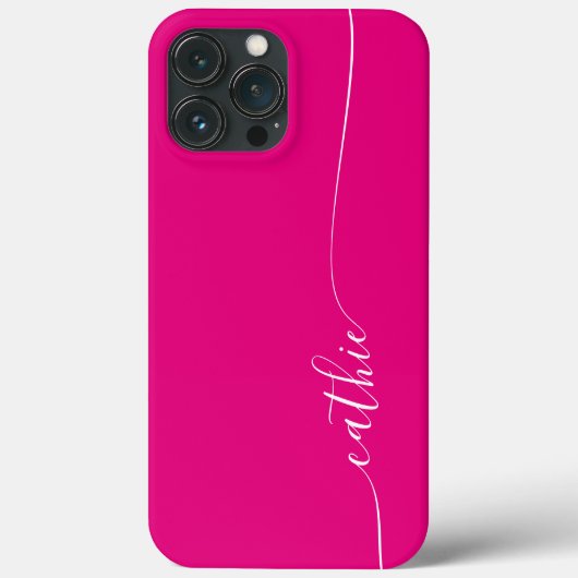 Signatur von Hot Pink und White Elegant Glam Case-Mate iPhone Hülle (Rückseite)