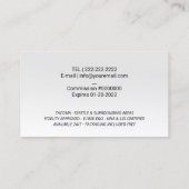 Signatur von Notar-Agent-Gold-Quill-Logo Visitenkarte (Rückseite)