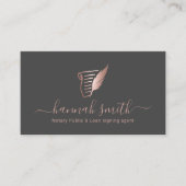 Signatur von Notar-Agent-Rose Gold Quill-Logo Visitenkarte (Vorderseite)